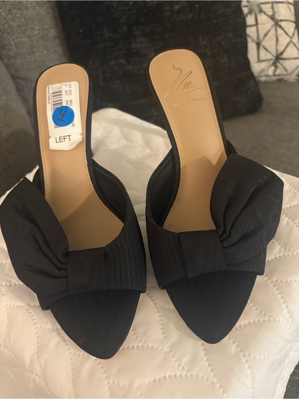 Antonio Melani black Bow Slide silhouettes